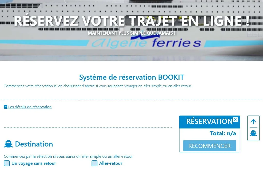 Algérie Ferries : réserver un billet en ligne - Destination Algérie Algérie Ferries : réserver un billet en ligne - Destination Algérie
