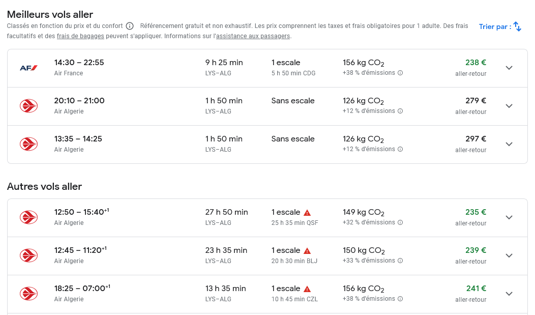 Google Flights, recherches de vols aux meilleurs prix vers l'Algérie Google Flights, recherches de vols aux meilleurs prix vers l'Algérie - Destination Algérie