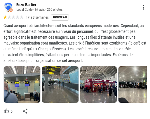 Aéroport d'Alger - Un avis d'Enzi Bartier posté sur la fiche de Google Aéroport d'Alger - Un avis d'Enzi Bartier posté sur la fiche de Google - Destination Algérie